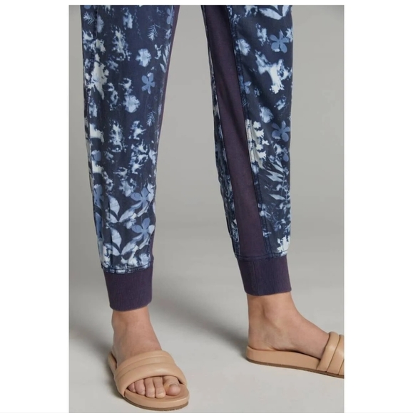 Anthropologie *In Navy Paisley* Green Baggy The Nomad Joggers Small - Picture 7 of 10